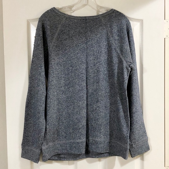 Express French Terry Sweatshirt with Shoulder Spikes and B&W Velvet Tiger - L - Picture 10 of 17